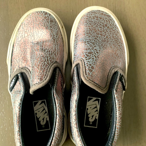 Silver/pewter Vans. Super cute. Very good condition. Unique. Sold out. - Picture 1 of 6